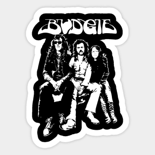 Budgie Band White in Black Sticker